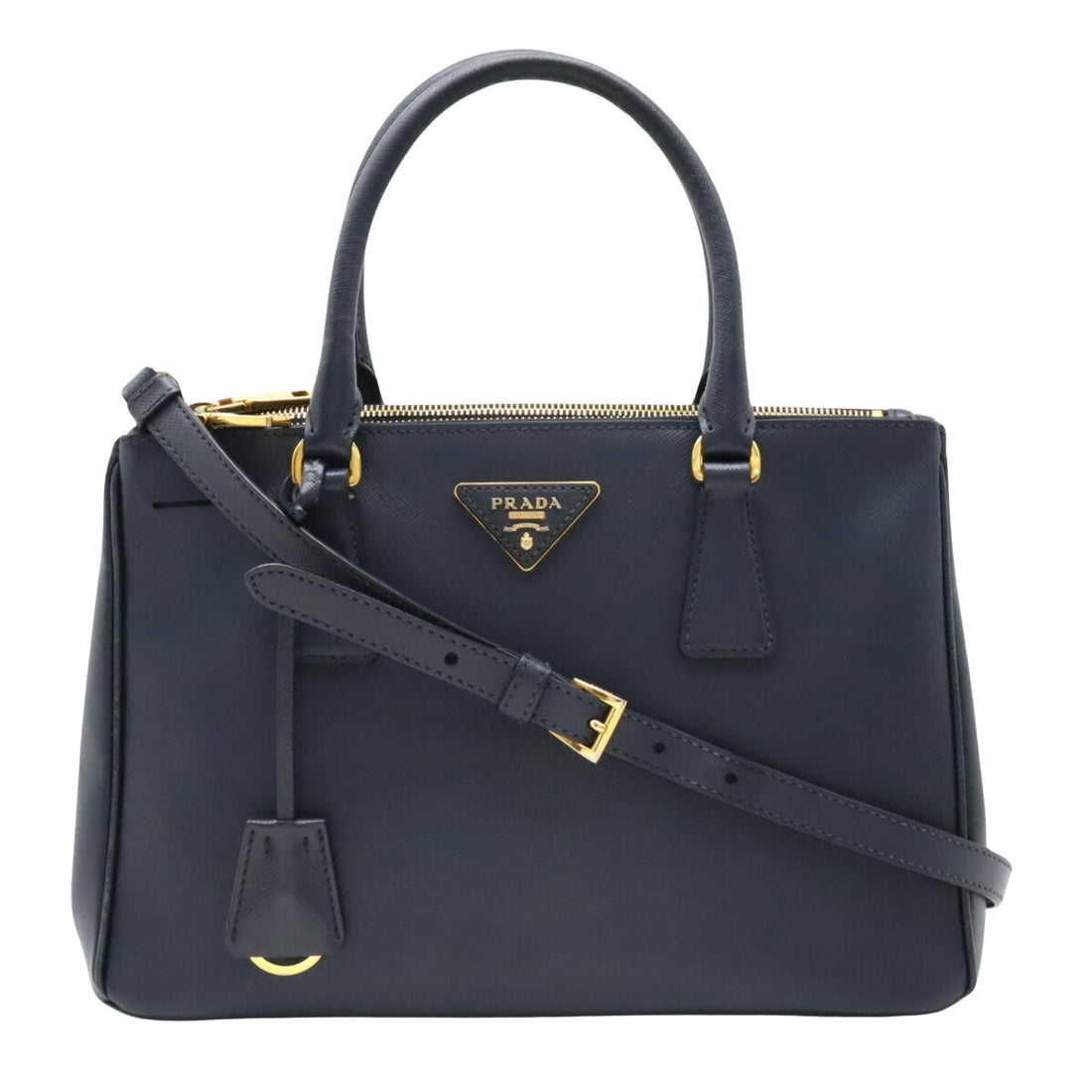 Prada Galleria Navy Leather Shoulder Bag