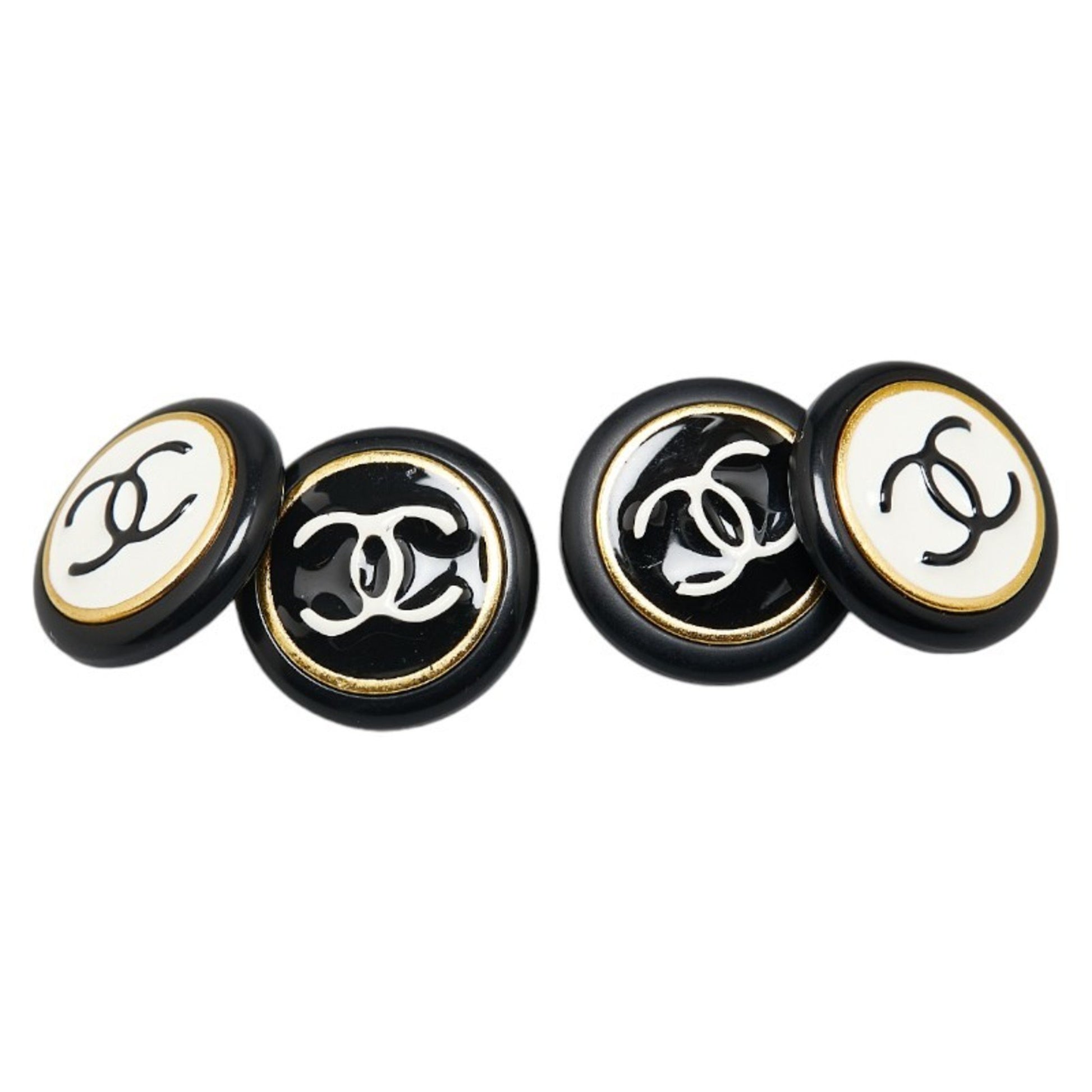 Chanel Coco Mark Black Gold Plated Hair 