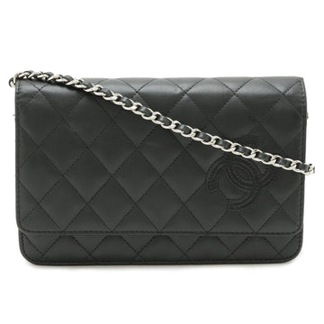 Chanel Wallet On Chain Black Leather Clutch Bag