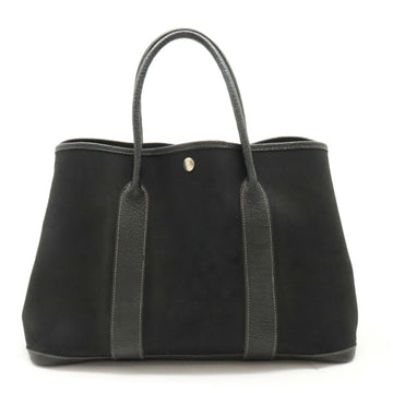 Hermès Garden Party Black Canvas Handbag 