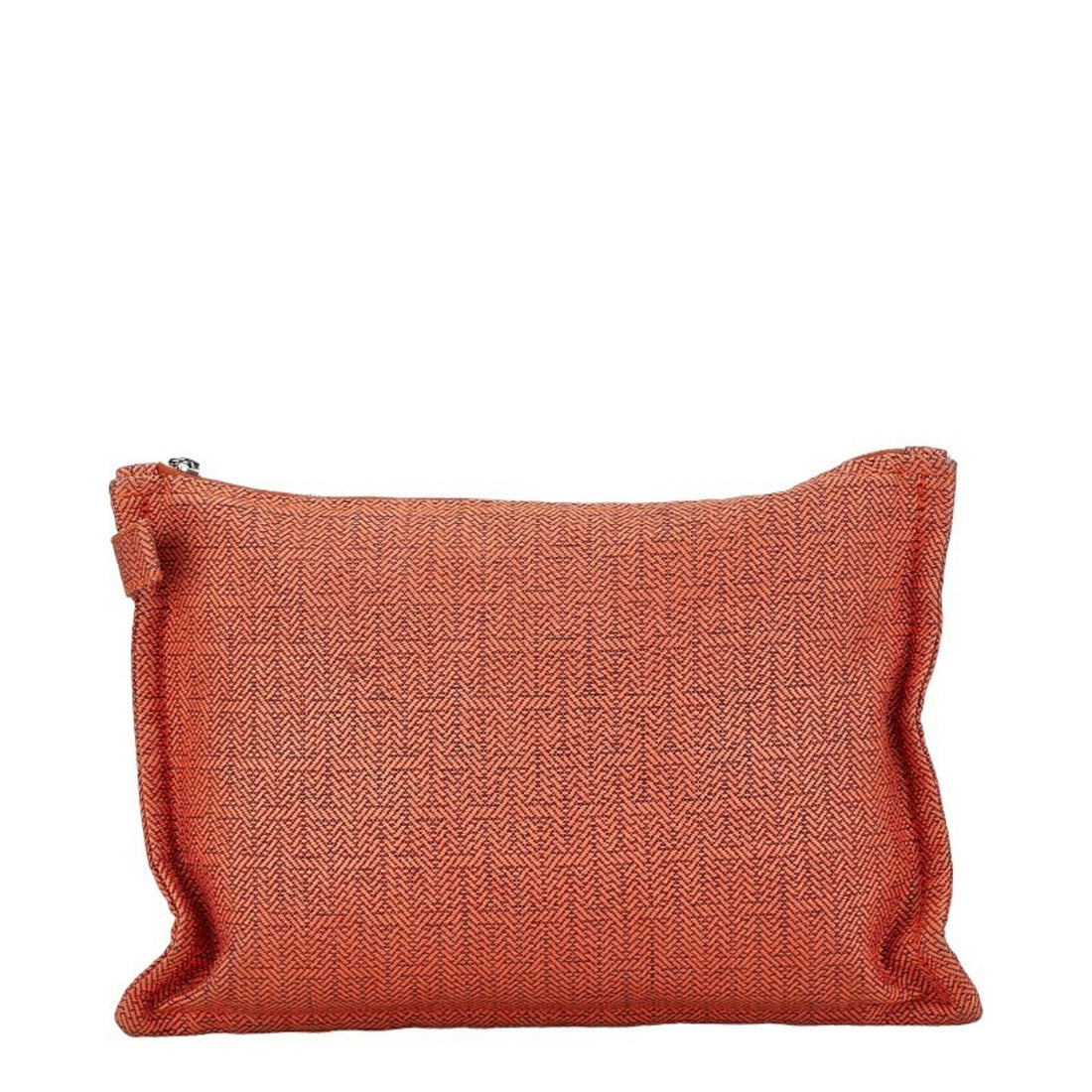 Hermès Orange Canvas Clutch Bag