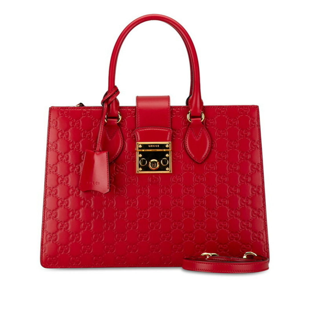 Gucci Padlock Red Leather Handbag 