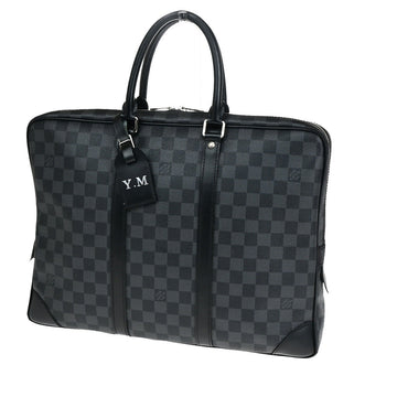 Louis Vuitton Porte Documents Voyage Black Canvas Briefcase Bag