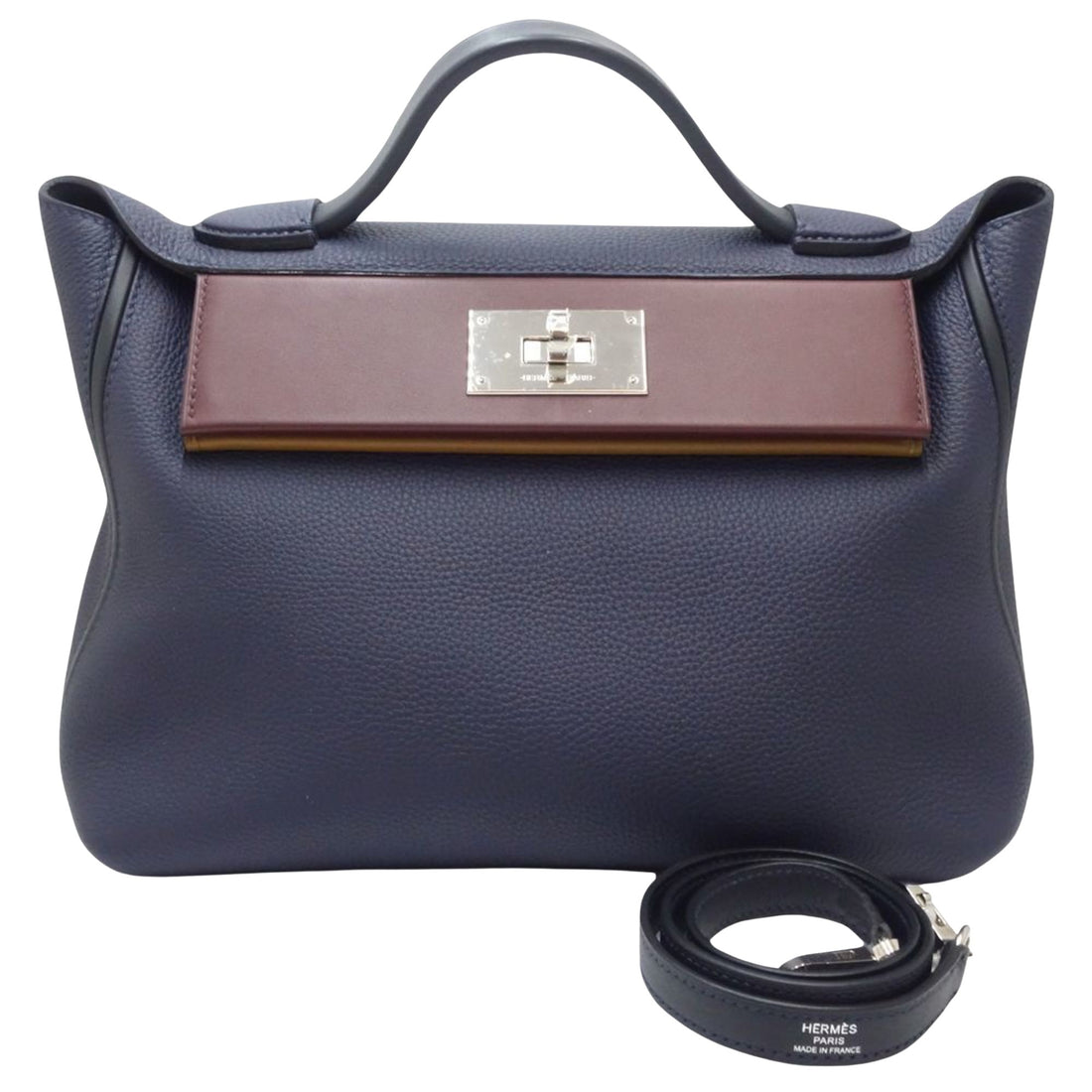 Hermès Kelly Navy Leather Handbag 