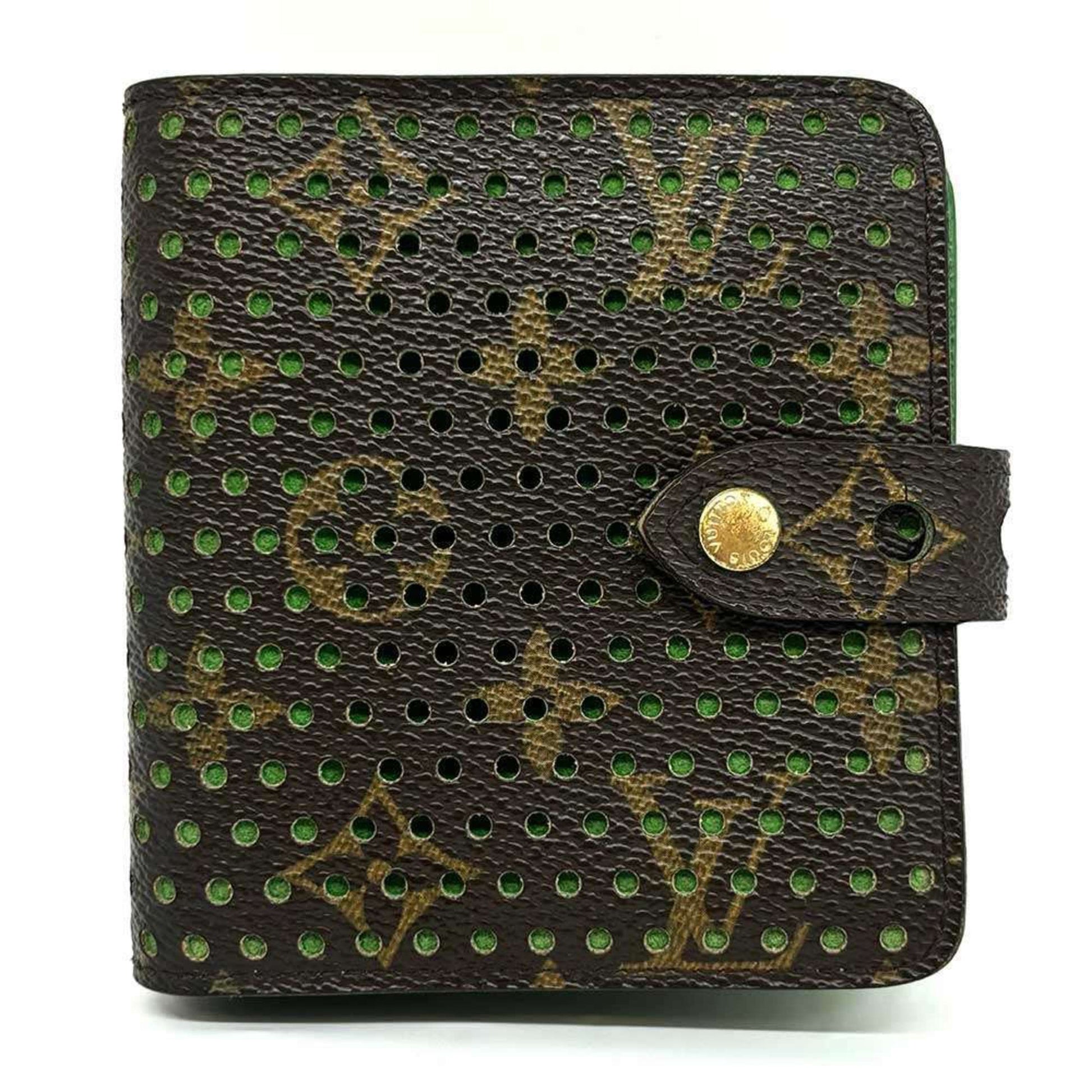 Louis Vuitton Compact zip Green Canvas Wallet 