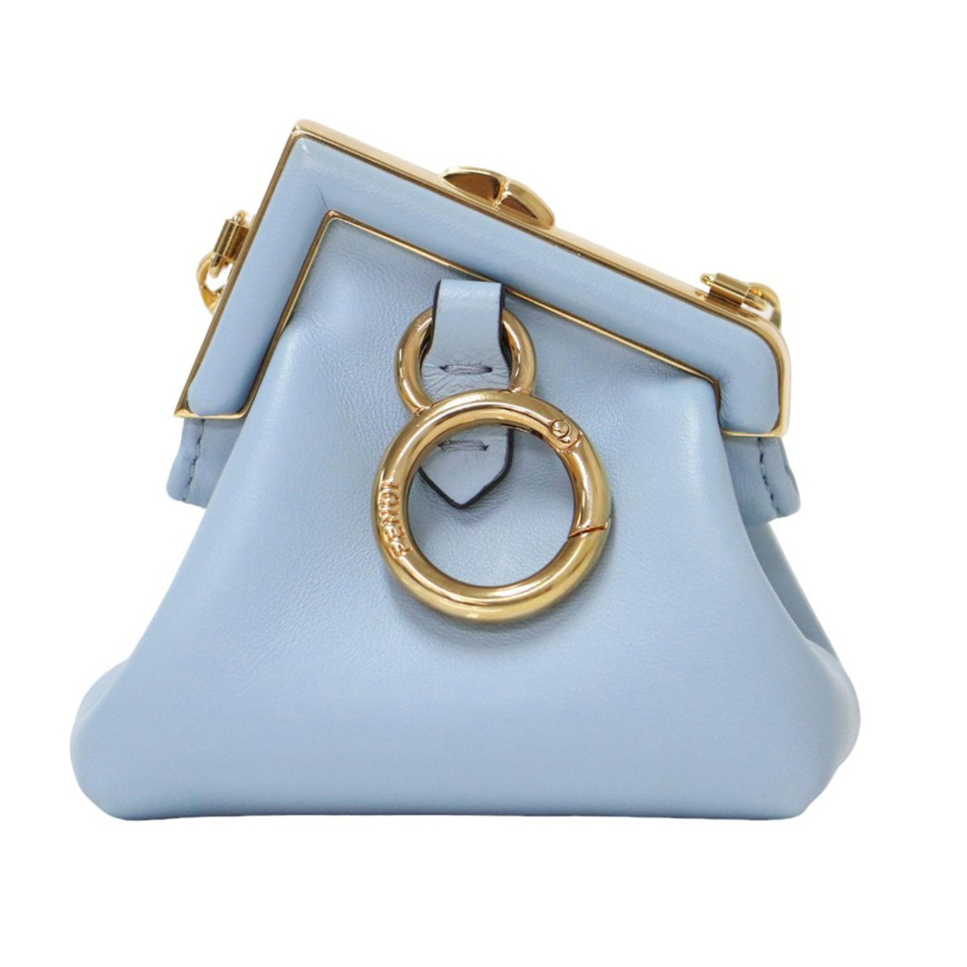 Fendi First Blue Leather Clutch Bag