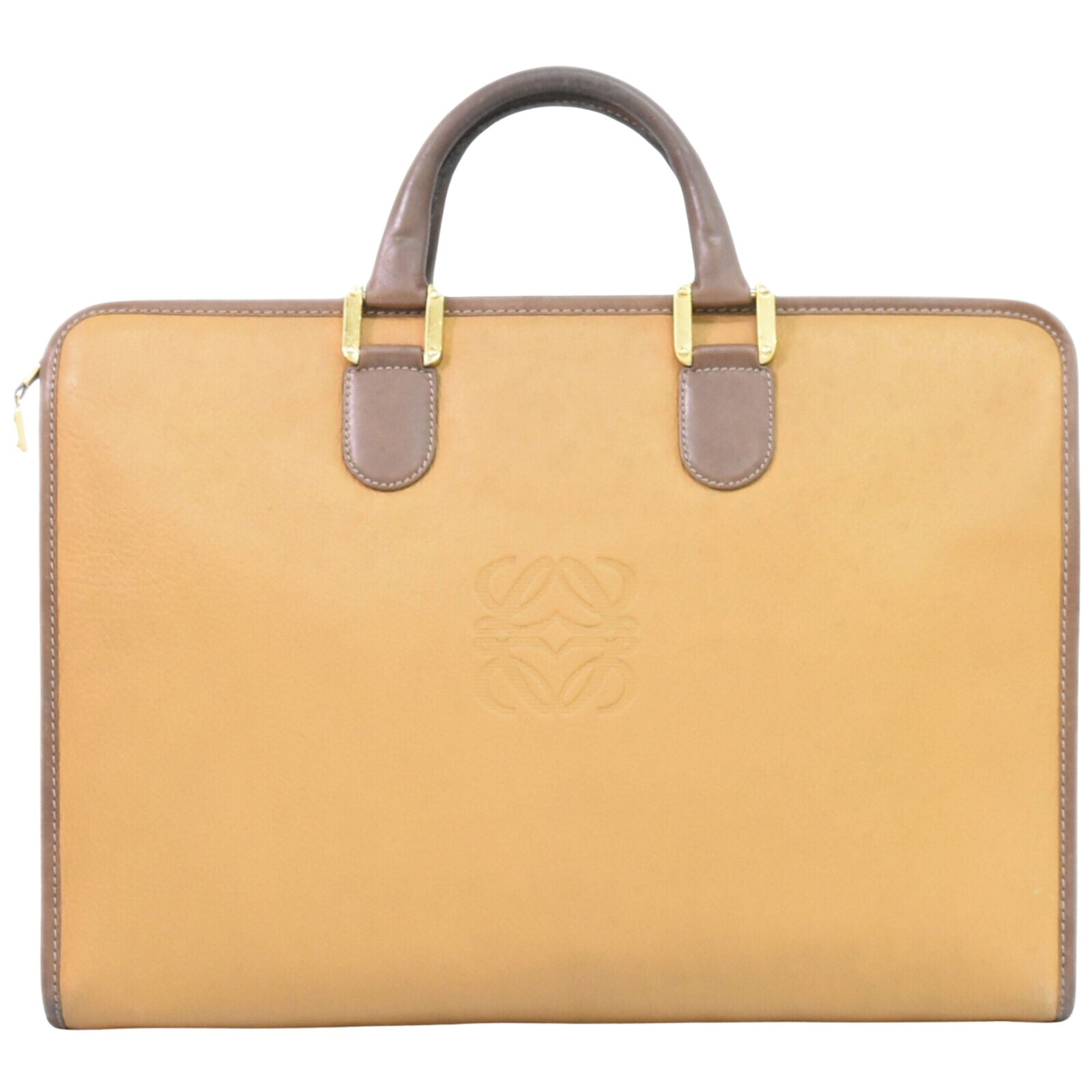 Loewe Beige Leather Briefcase Bag