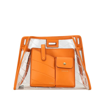 Fendi Peekaboo Orange Vinyl Handbag 