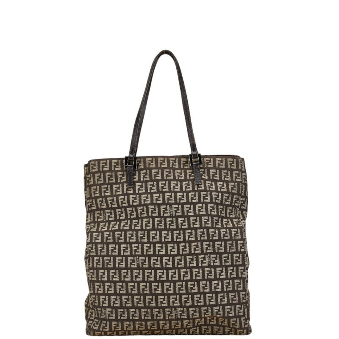 Fendi Zucchino Brown Canvas Tote Bag