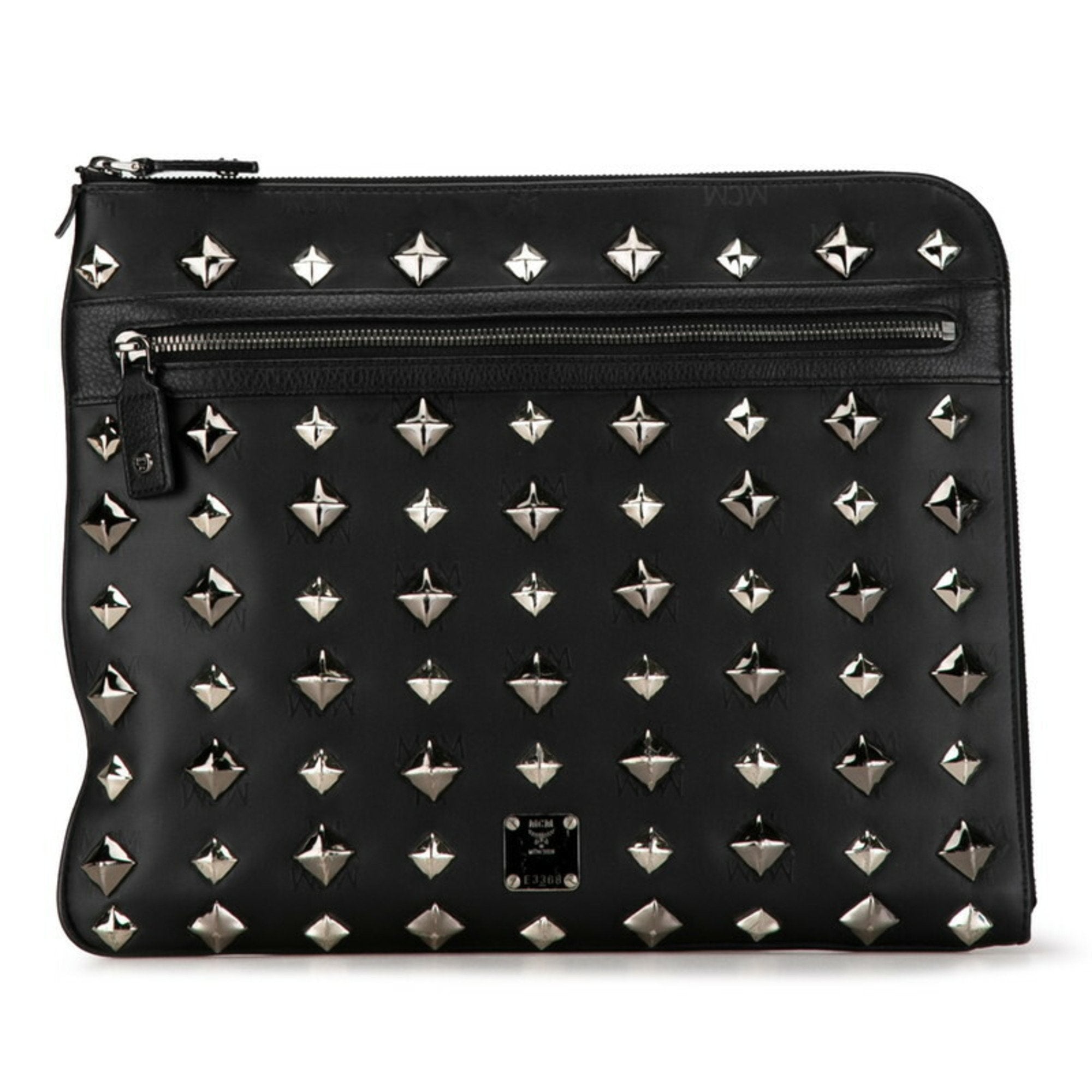 MCM Visetos Black Canvas Clutch Bag