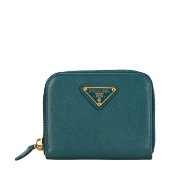 Prada Saffiano Turquoise Leather Wallet 