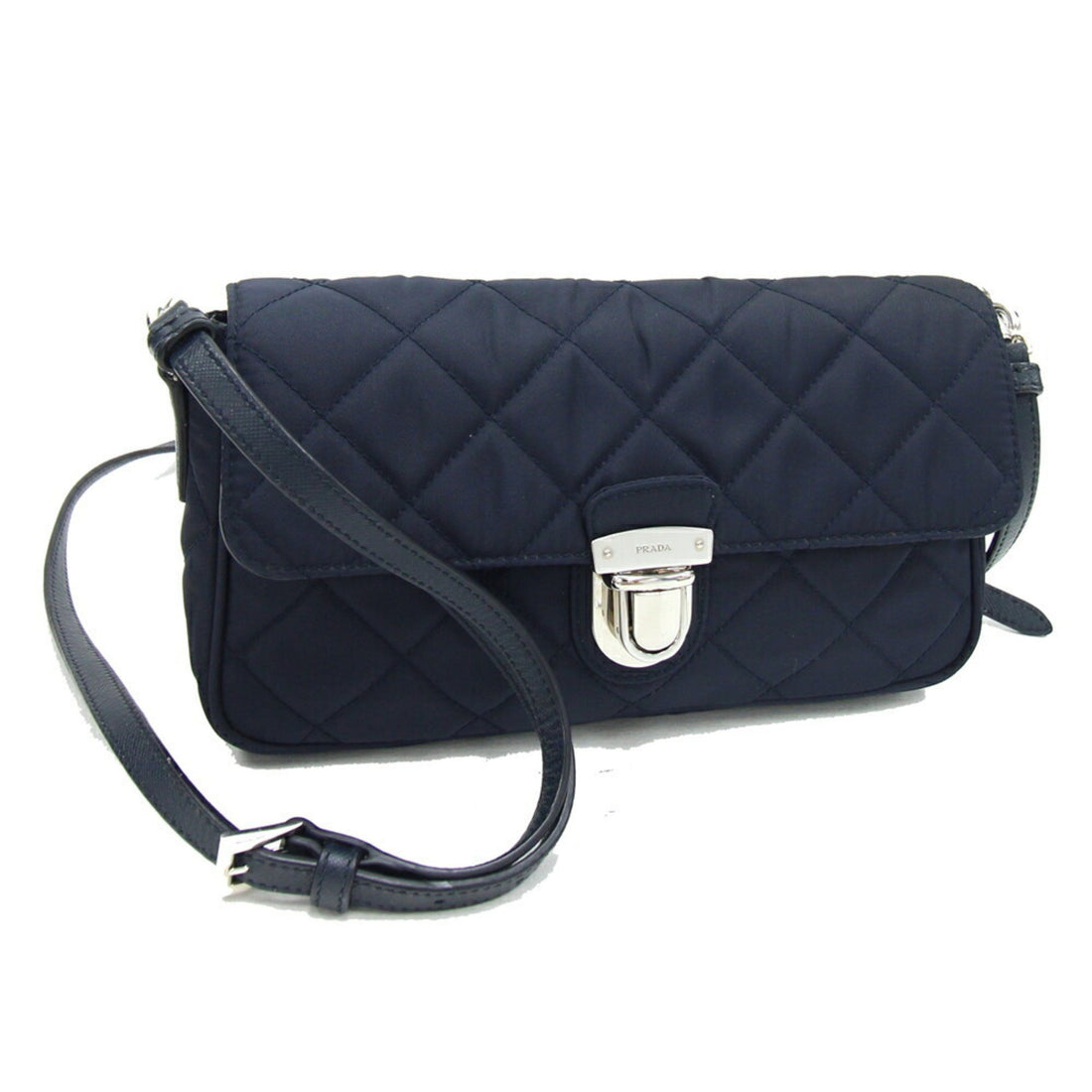 Prada Tessuto Navy Synthetic Shoulder Bag