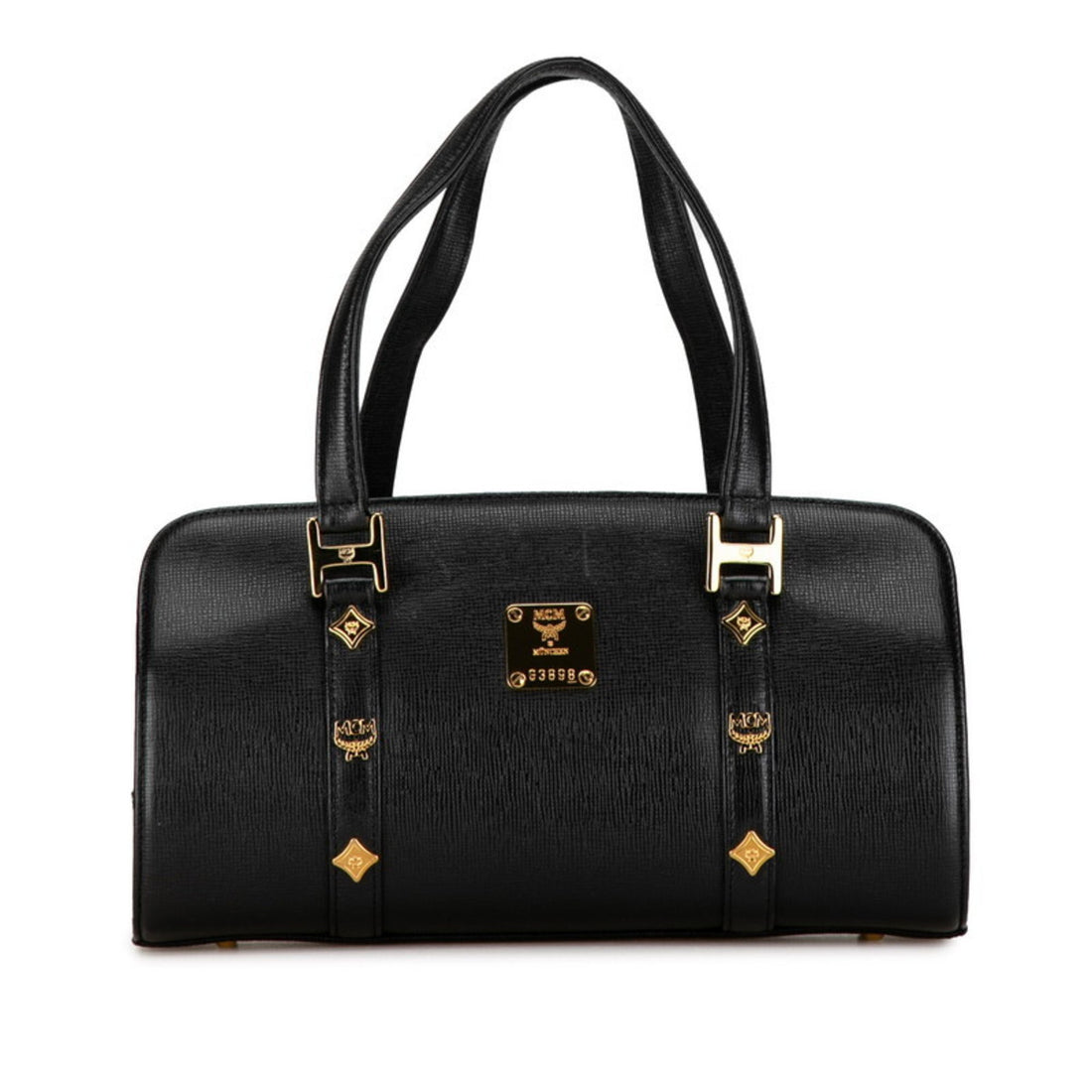 MCM Studded Black Leather Handbag 