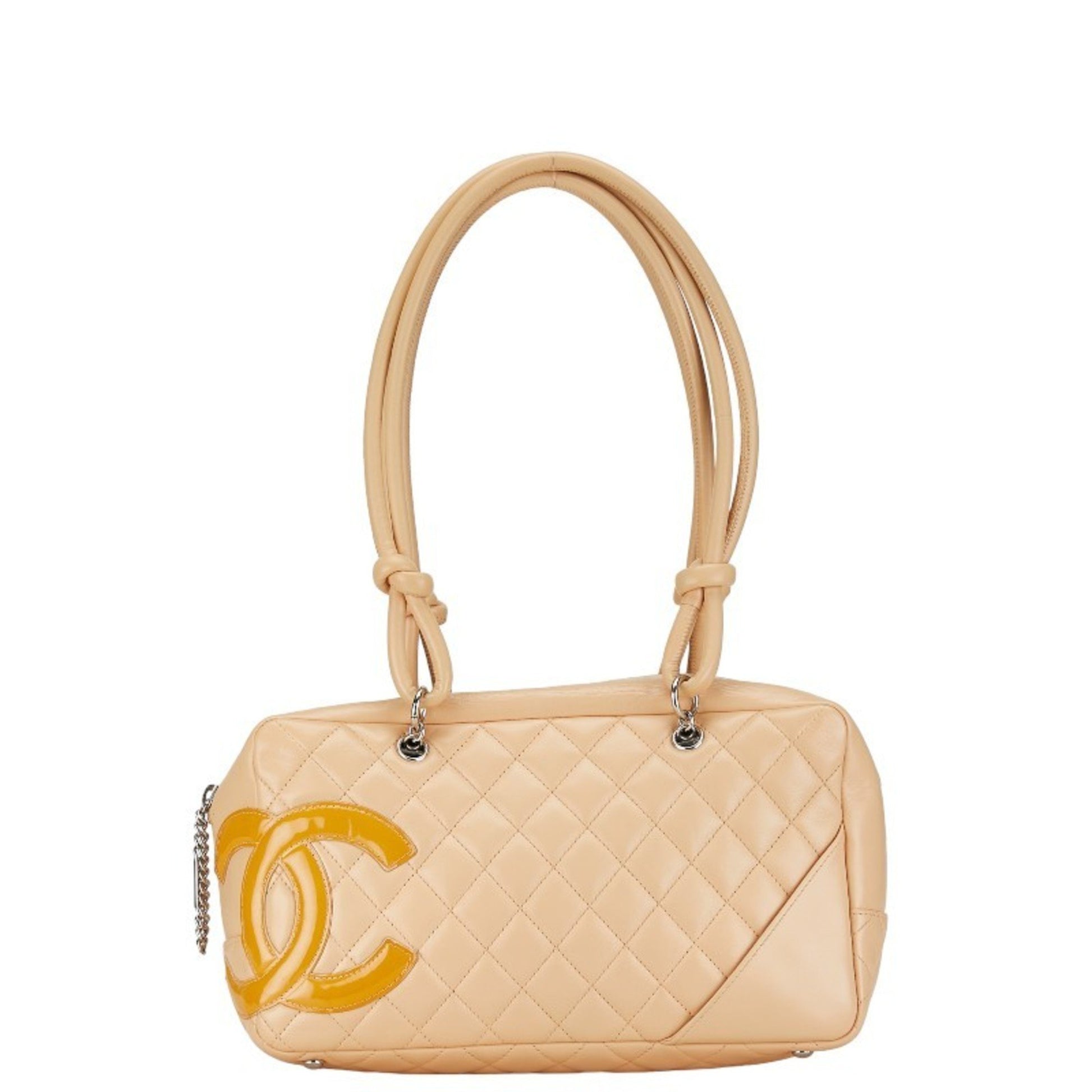 Chanel Cambon line Beige Leather Handbag 