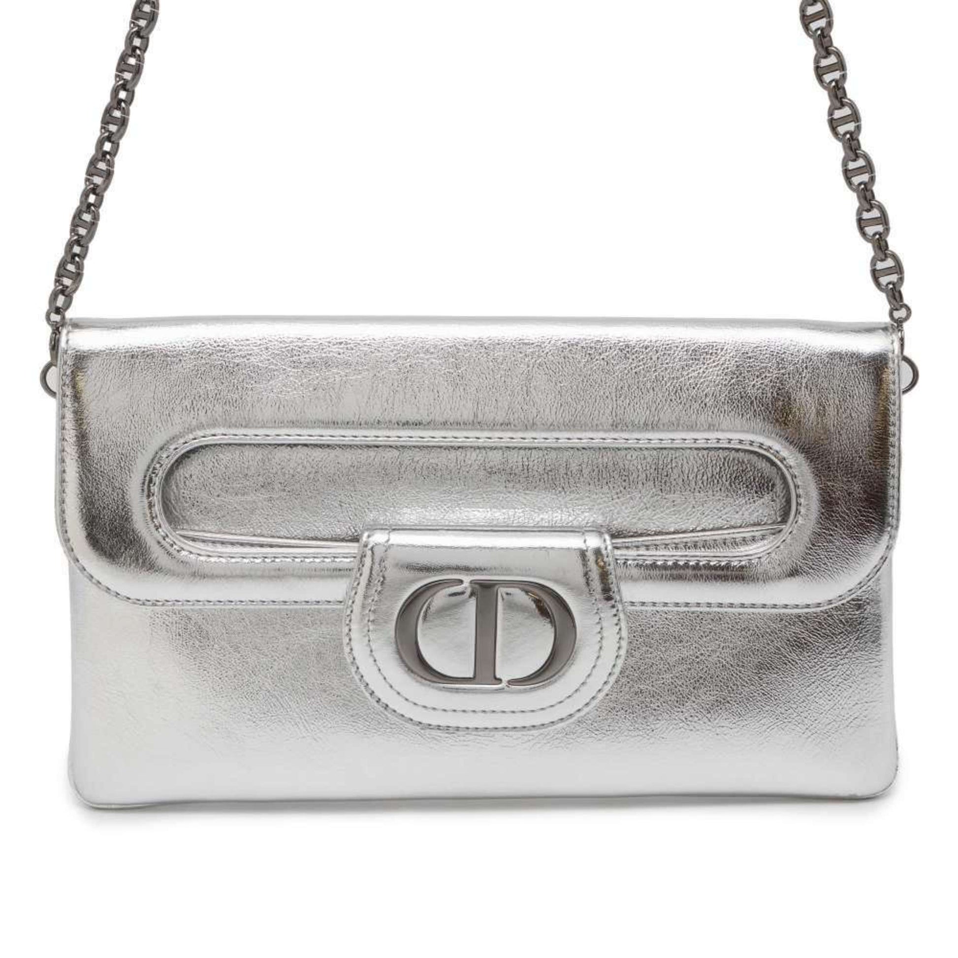 Dior Silver Leather Shoulder Bag