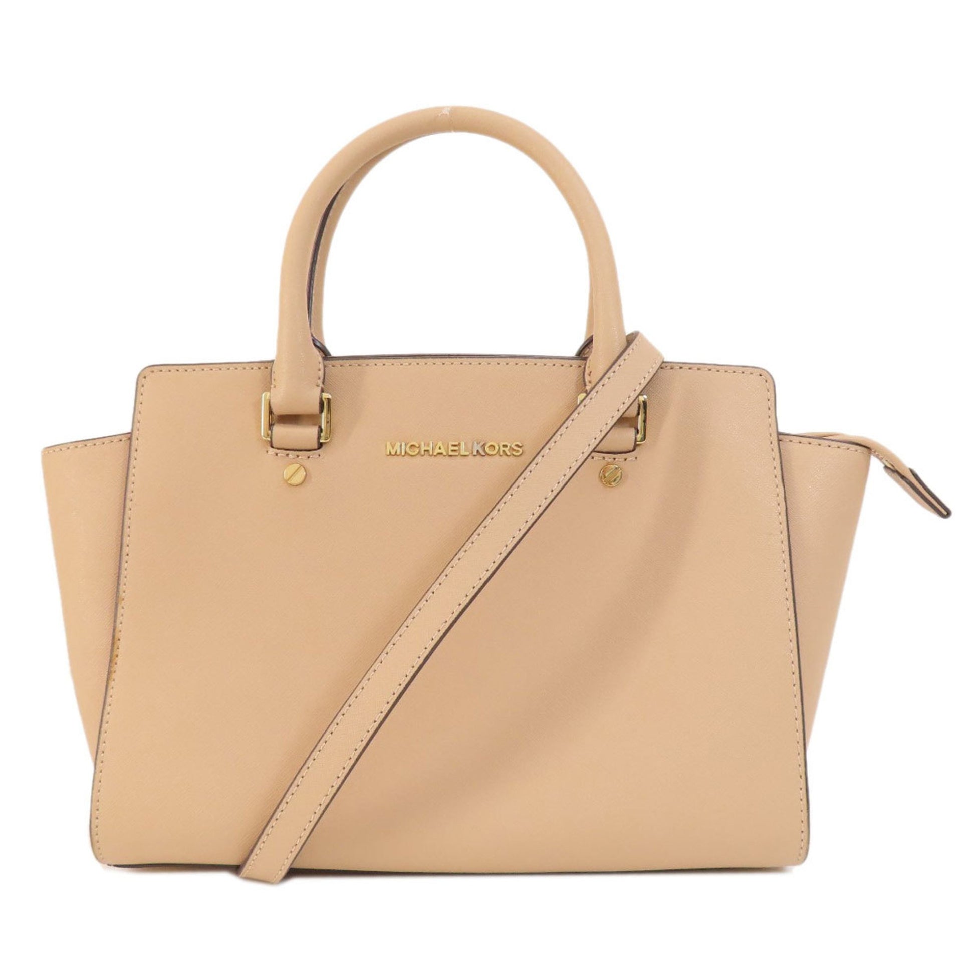 Michael Kors Selma Beige Leather Handbag 