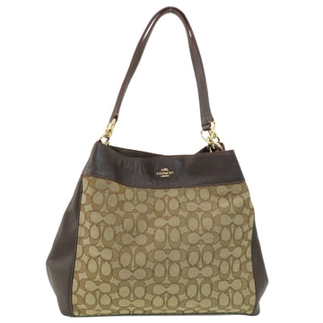 Coach Lexy Brown Canvas Tote Bag