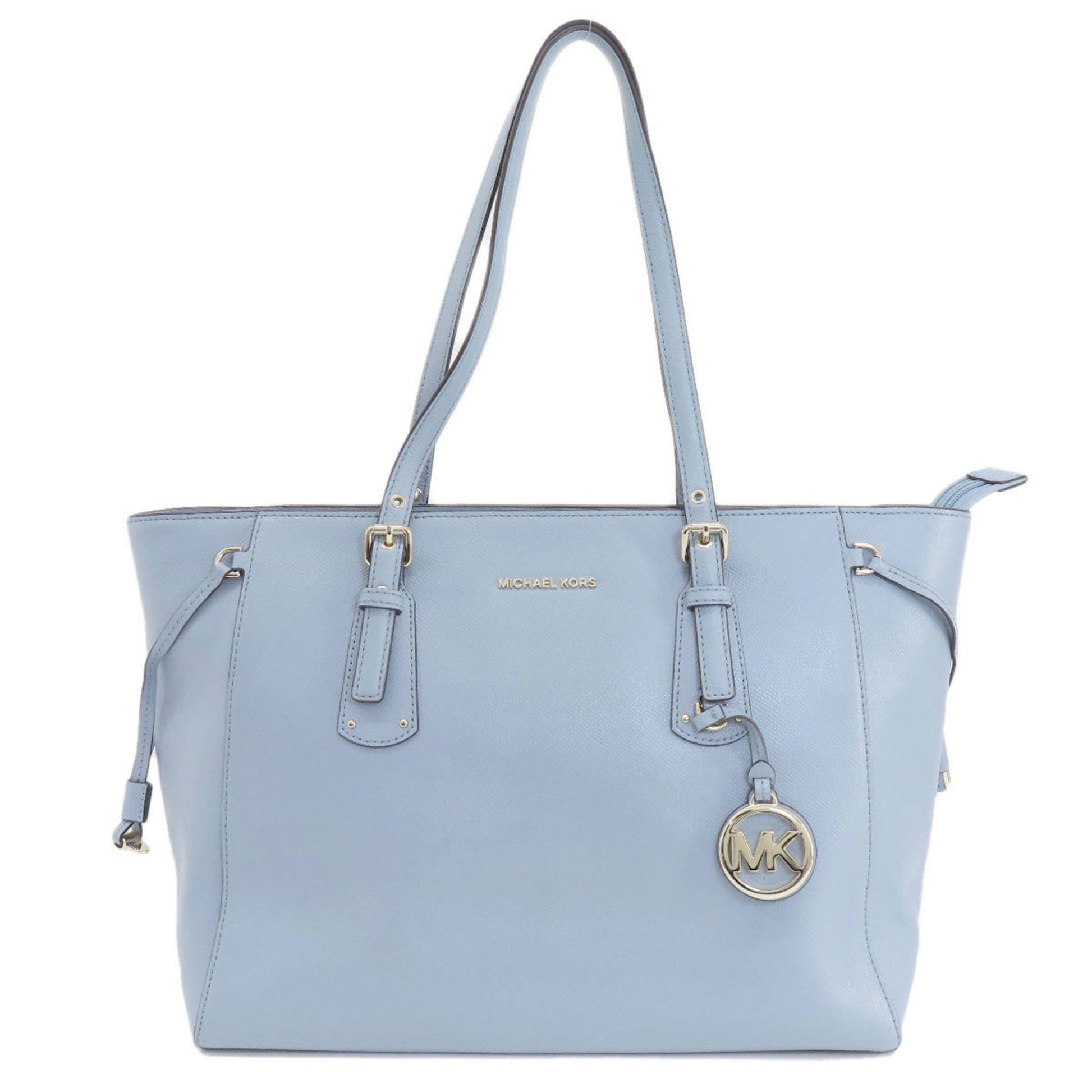 Michael Kors Charlotte Blue Leather Tote Bag