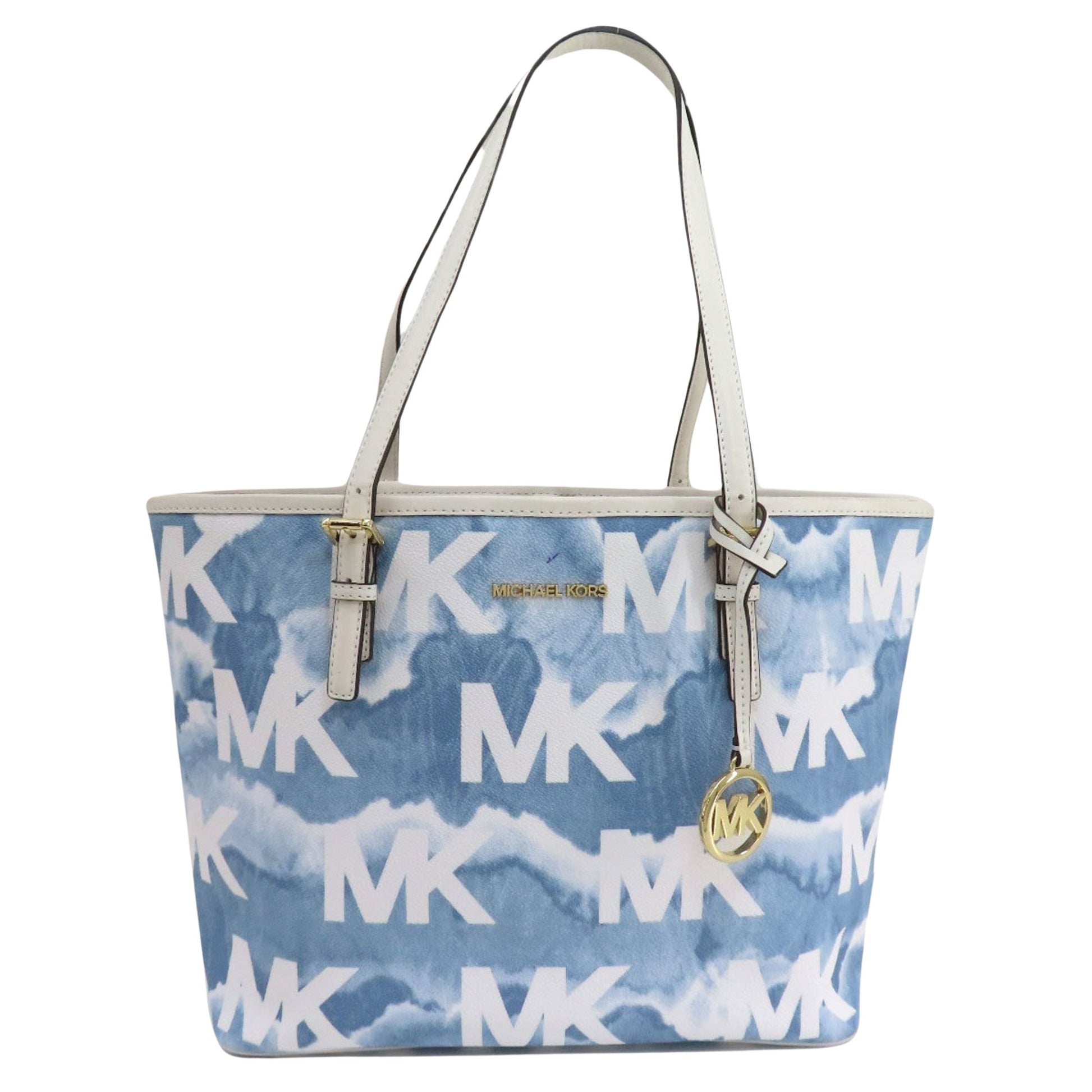 Michael Kors Jet set Blue Canvas Tote Bag