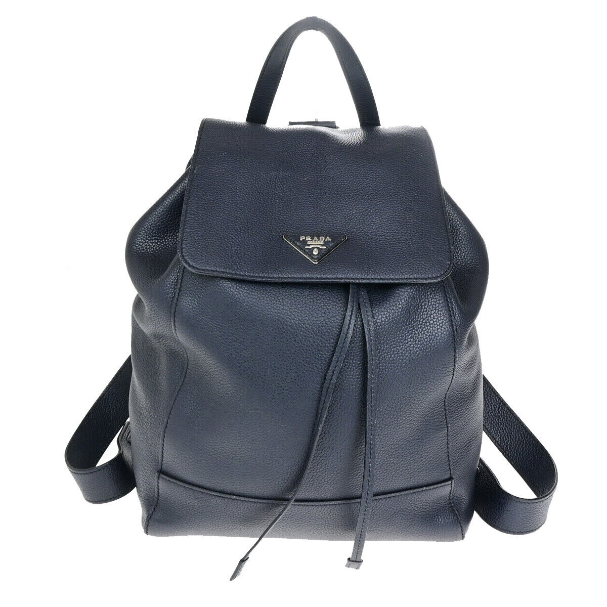 Prada Vitello Navy Leather Backpack Bag