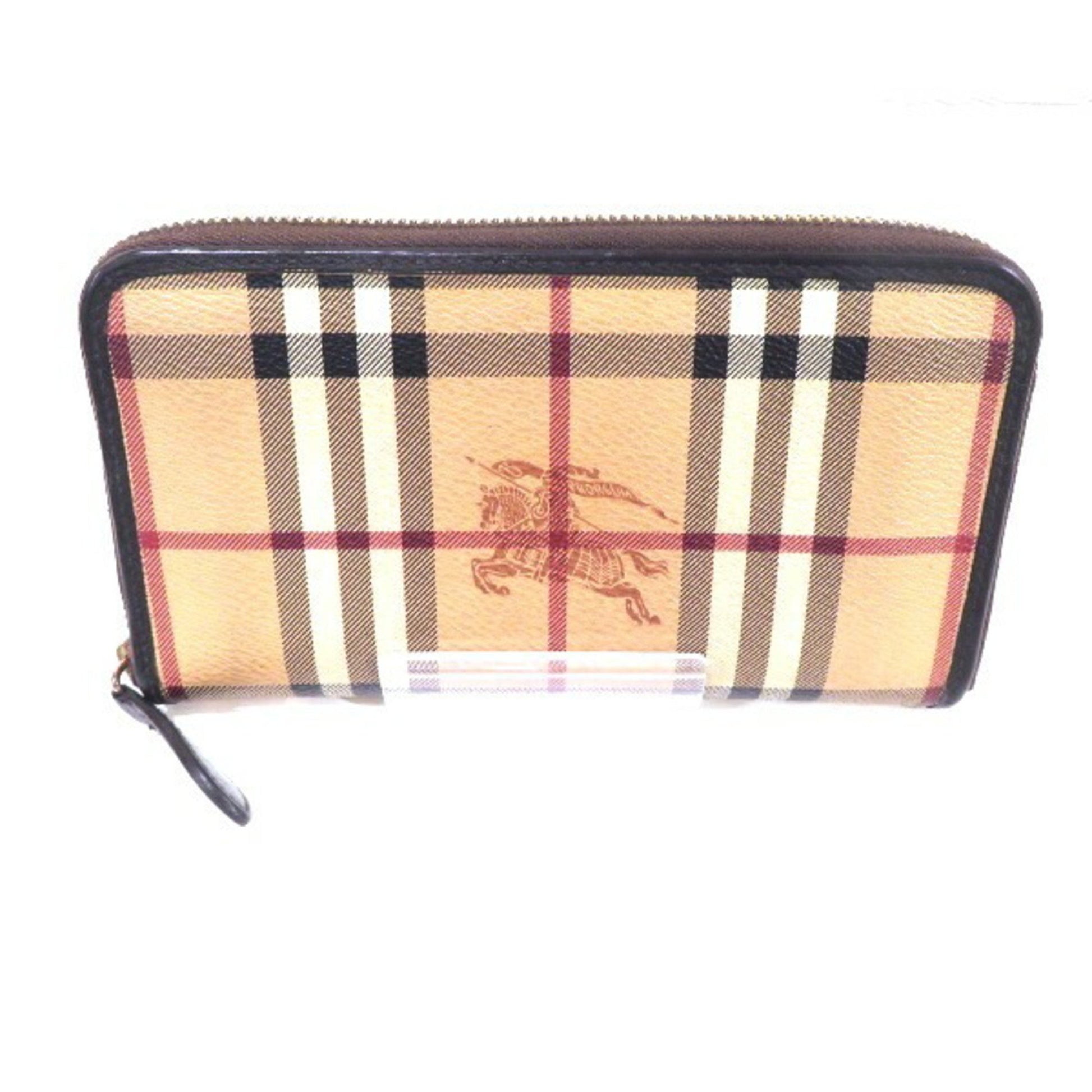 Burberry Nova Check Brown Canvas Wallet 