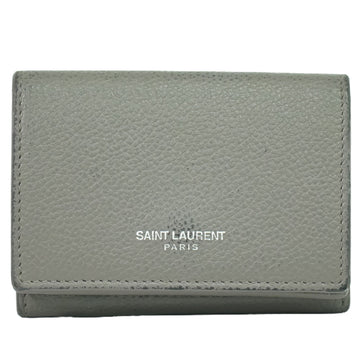 Saint Laurent Grey Leather Wallet 