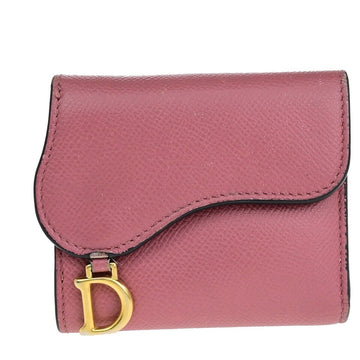 Dior Lotus lady dior Pink Leather Wallet 