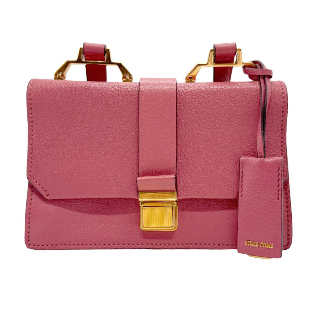 Miu Miu Madras Pink Leather Shoulder Bag