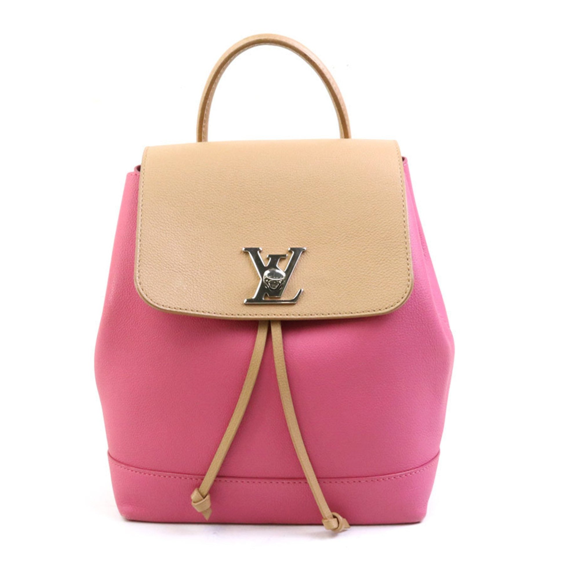 Louis Vuitton Lockme Pink Leather Backpack Bag