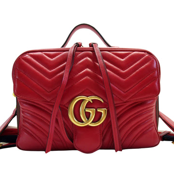 Gucci GG Marmont Red Leather Shoulder Bag