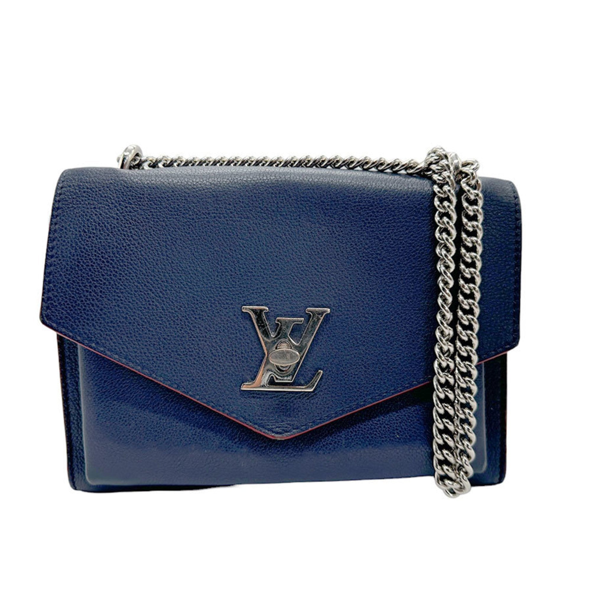 Louis Vuitton Mylockme Navy Leather Shoulder Bag