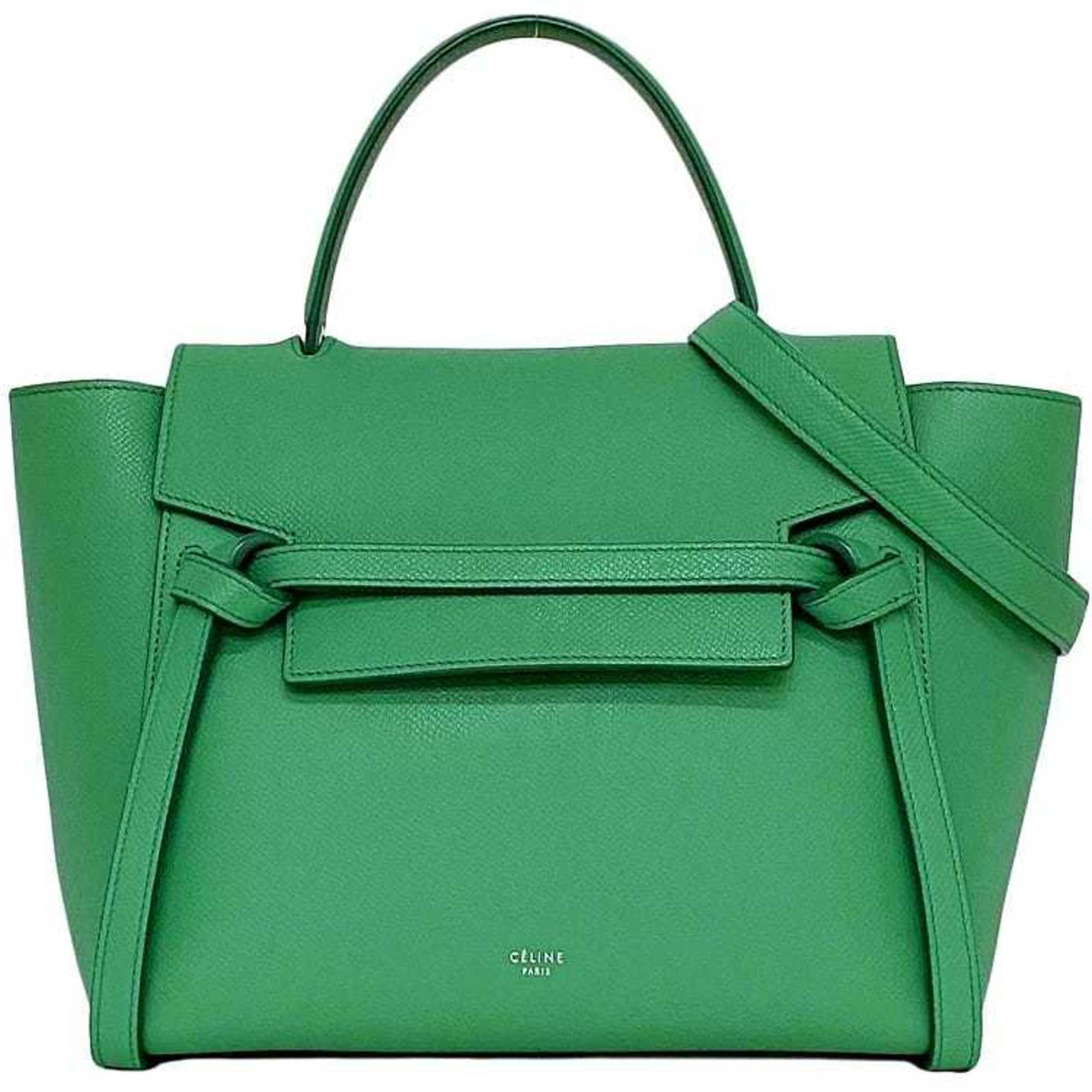 Céline Belt Green Leather Tote Bag