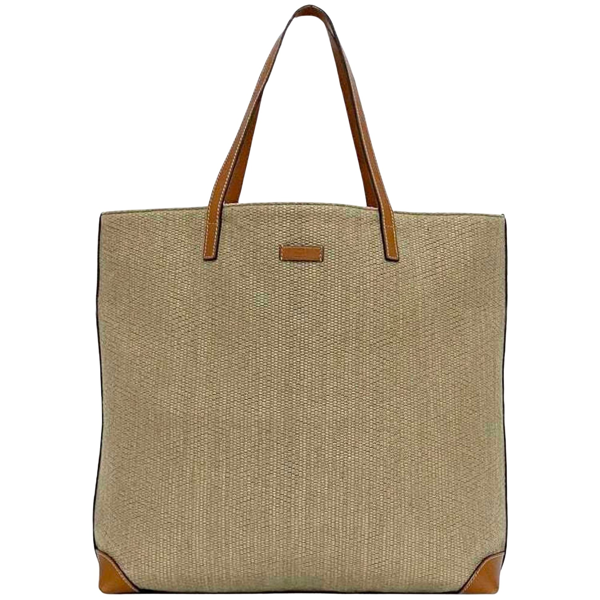 Gucci Beige Leather Tote Bag