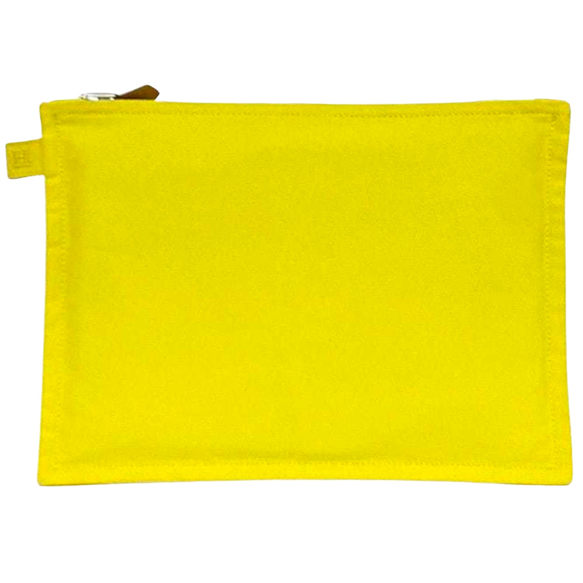 Hermès Bora Bora Yellow Canvas Clutch Bag