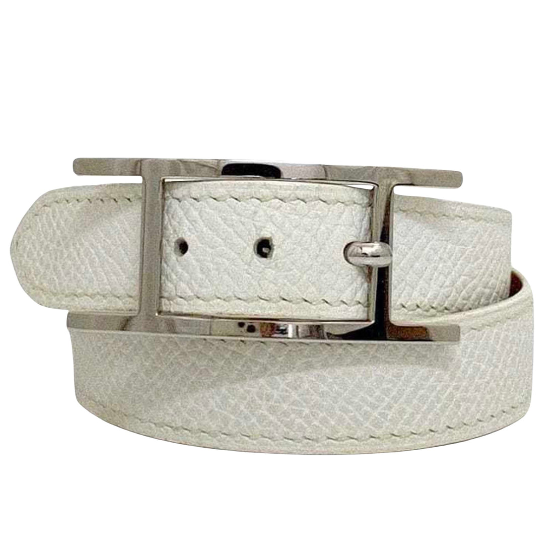 Hermès Behapi White Leather Bracelet 