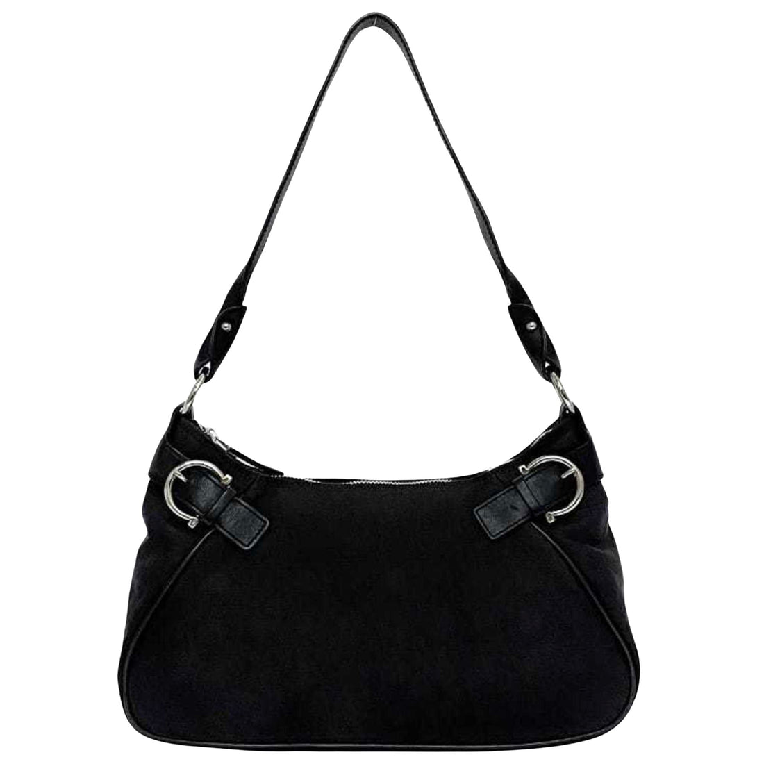 Salvatore Ferragamo Gancini Black Synthetic Shoulder Bag