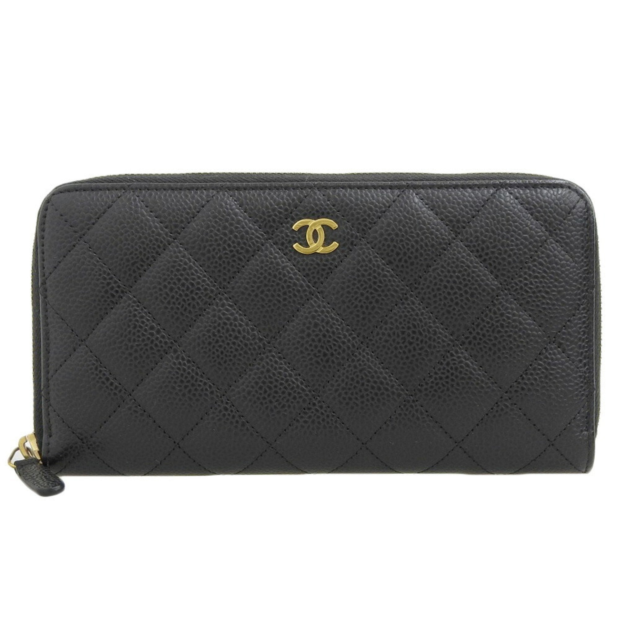 Chanel Coco Mark Black Leather Wallet 