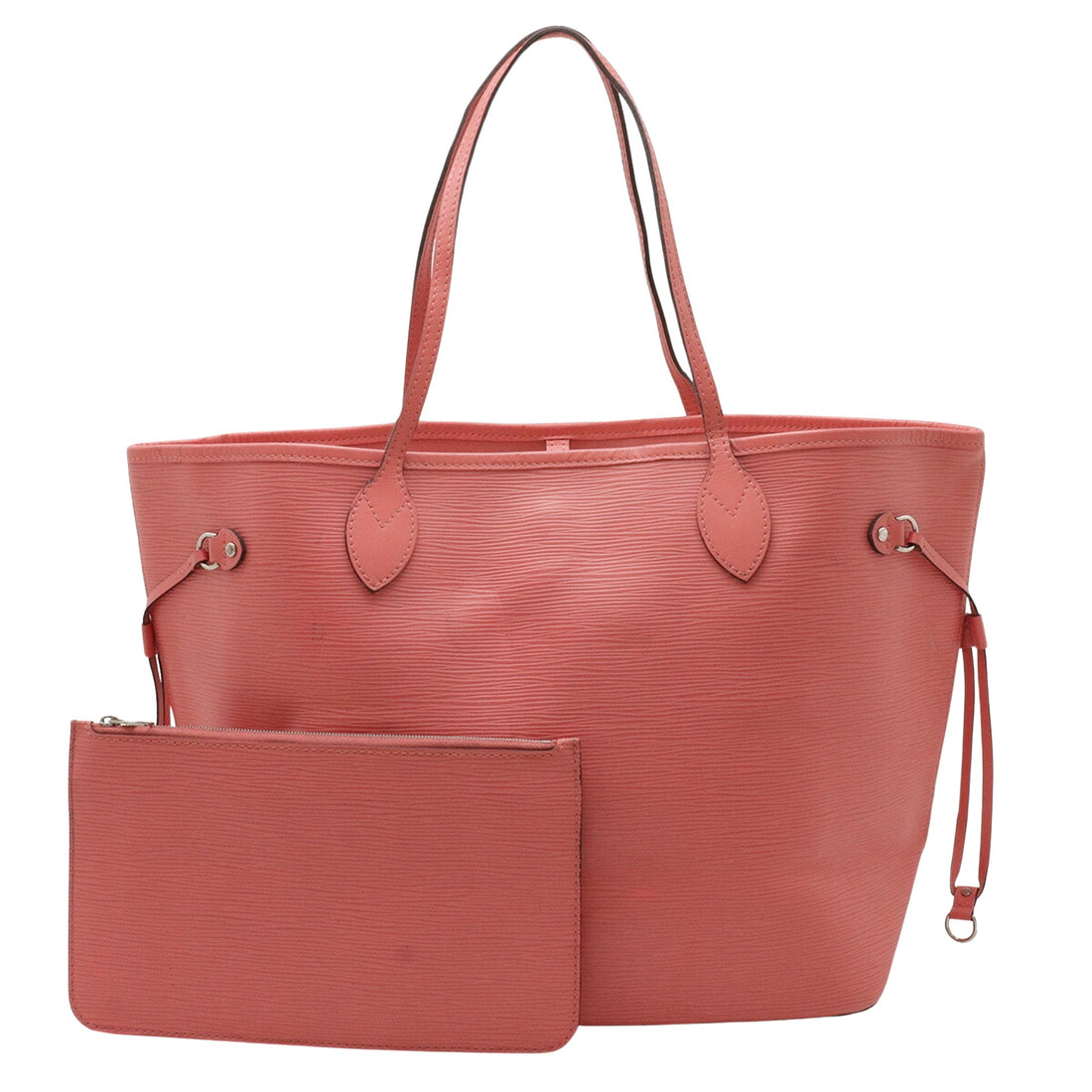 Louis Vuitton Neverfull MM Pink Leather Tote Bag