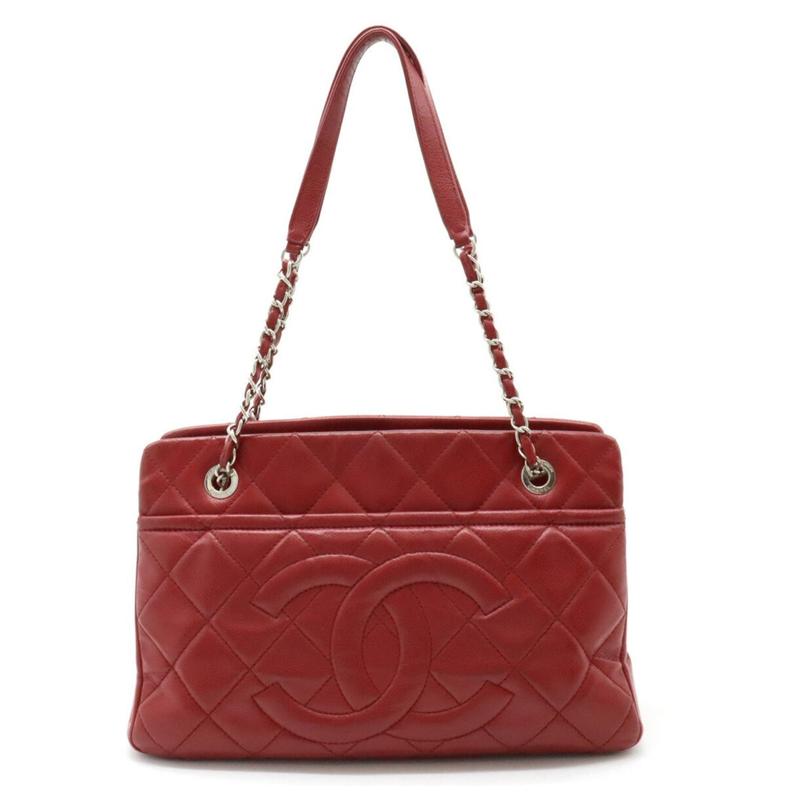 Chanel Shopping Red Leather Tote Bag