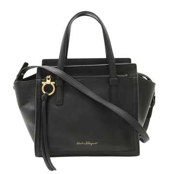 Salvatore Ferragamo Amy Black Leather Tote Bag