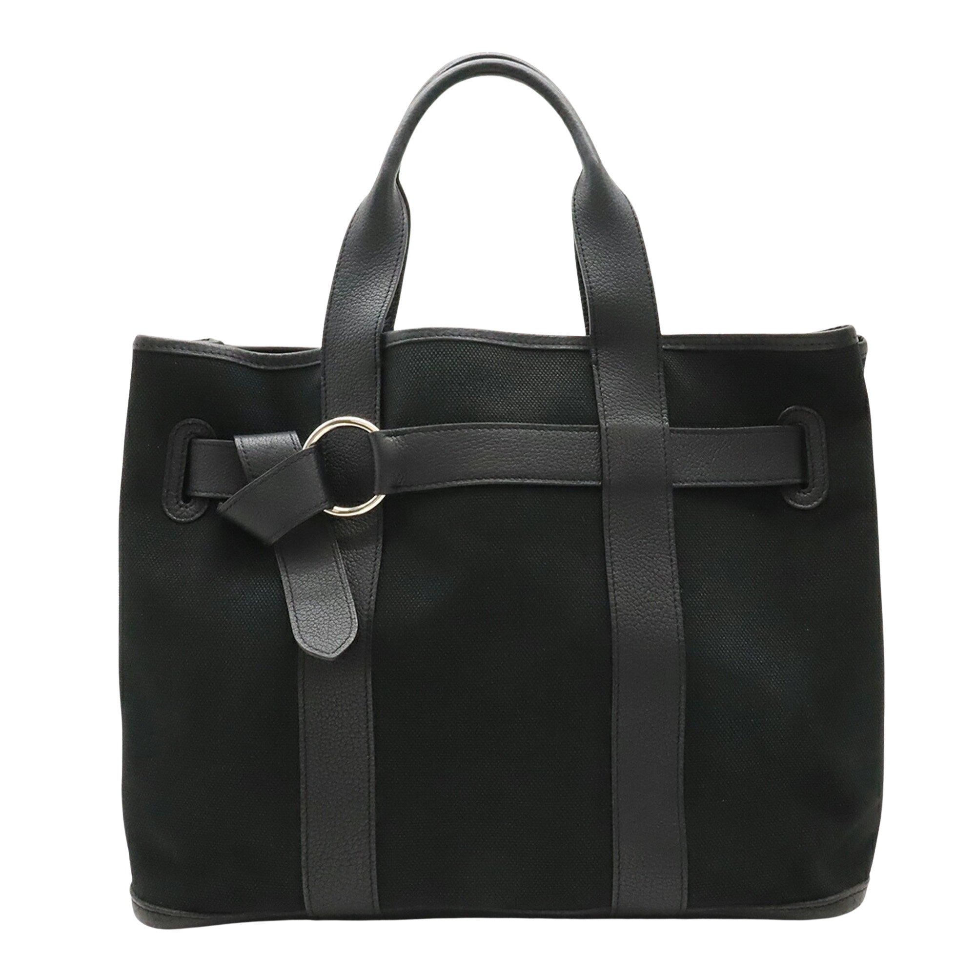 Hermès Petite Ceinture Black Canvas Handbag 