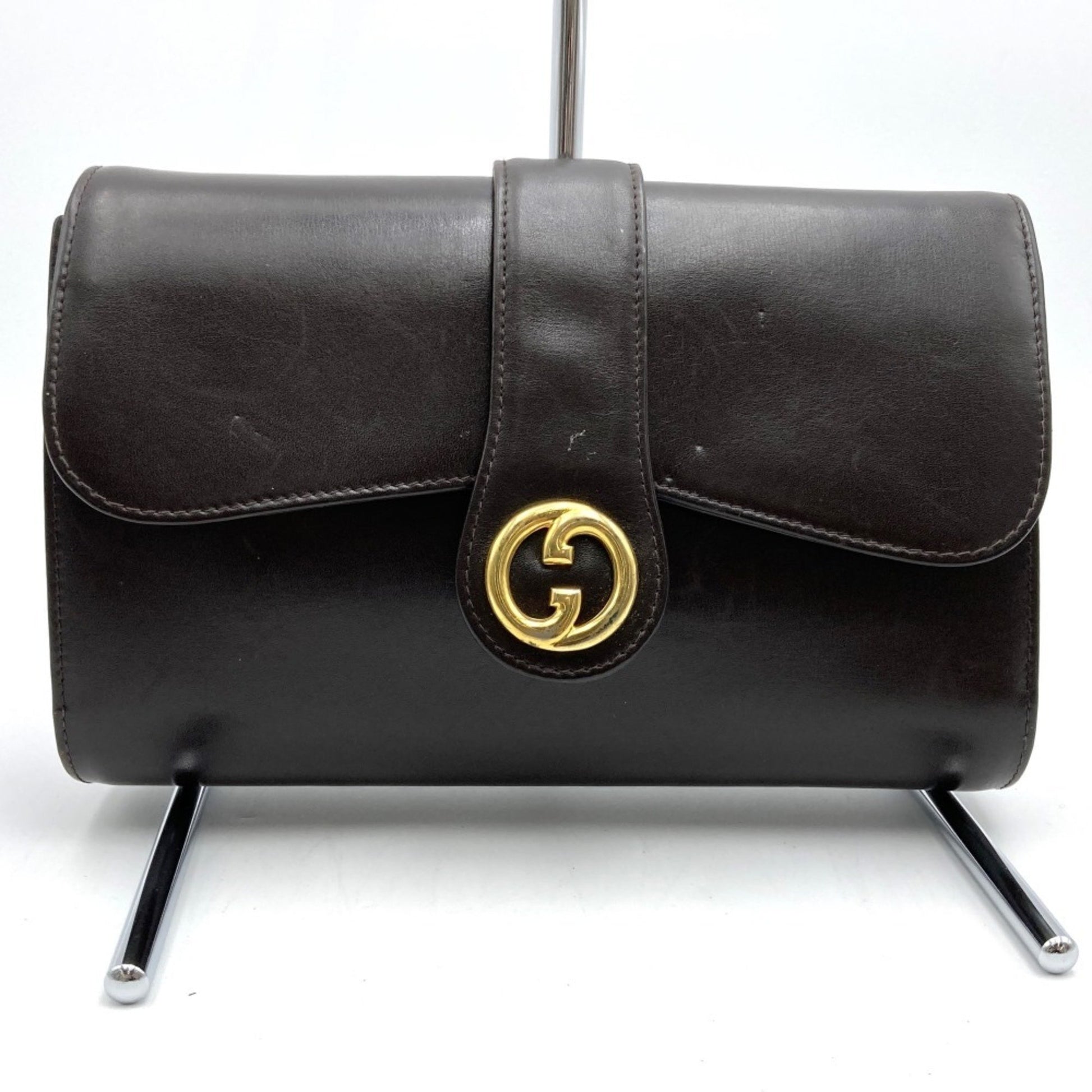 Gucci Old Gucci Black Leather Clutch Bag