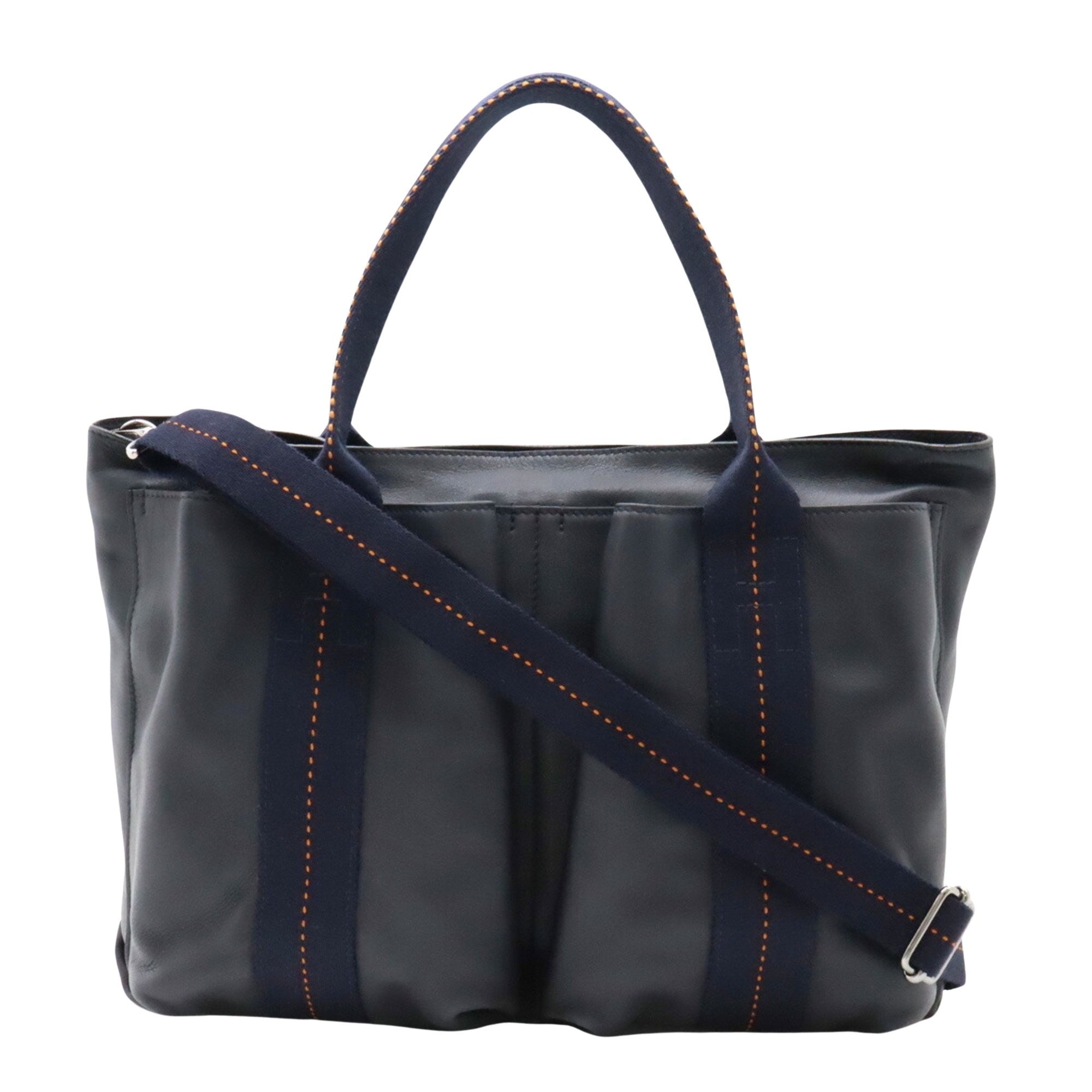 Hermès Caravan Black Leather Tote Bag