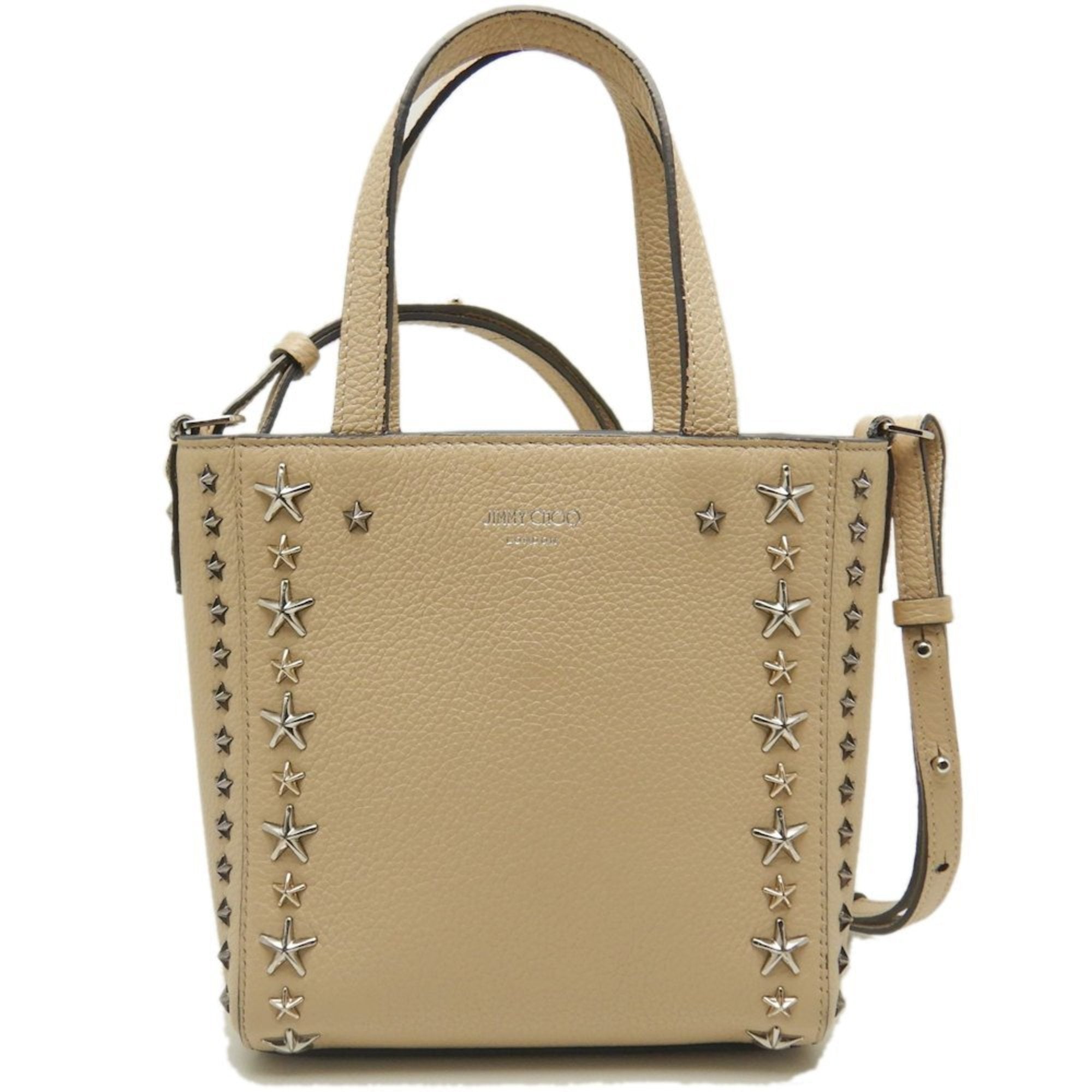 Jimmy Choo Pegasi Beige Leather Tote Bag