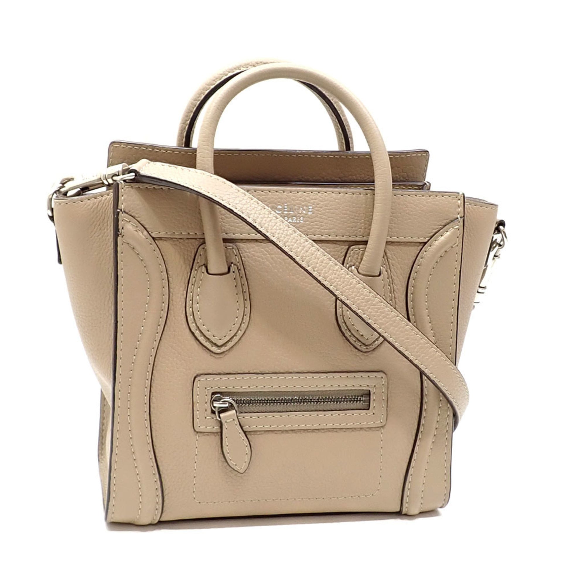 Céline Luggage Beige Leather Handbag 