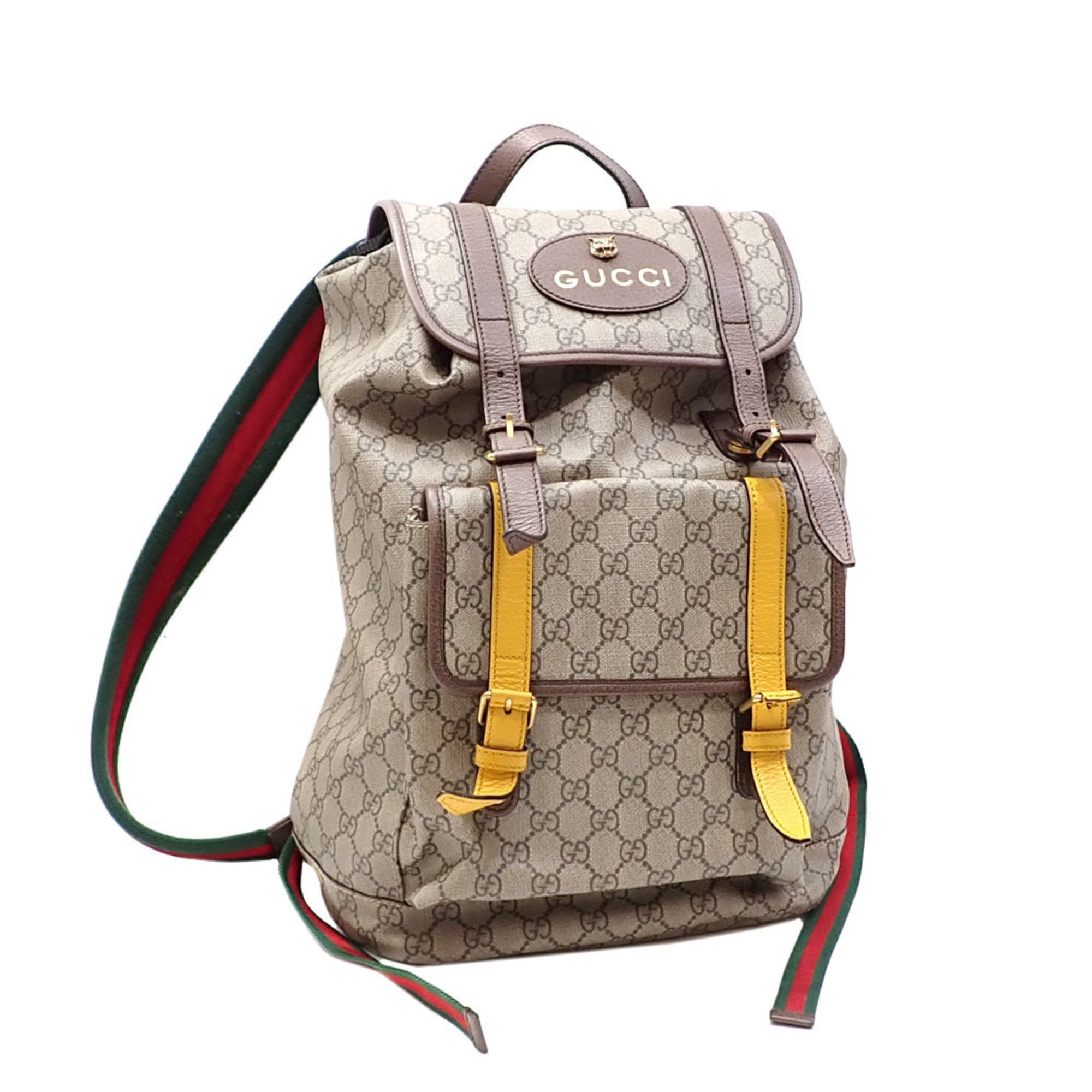 Gucci Vintage Beige Canvas Backpack Bag