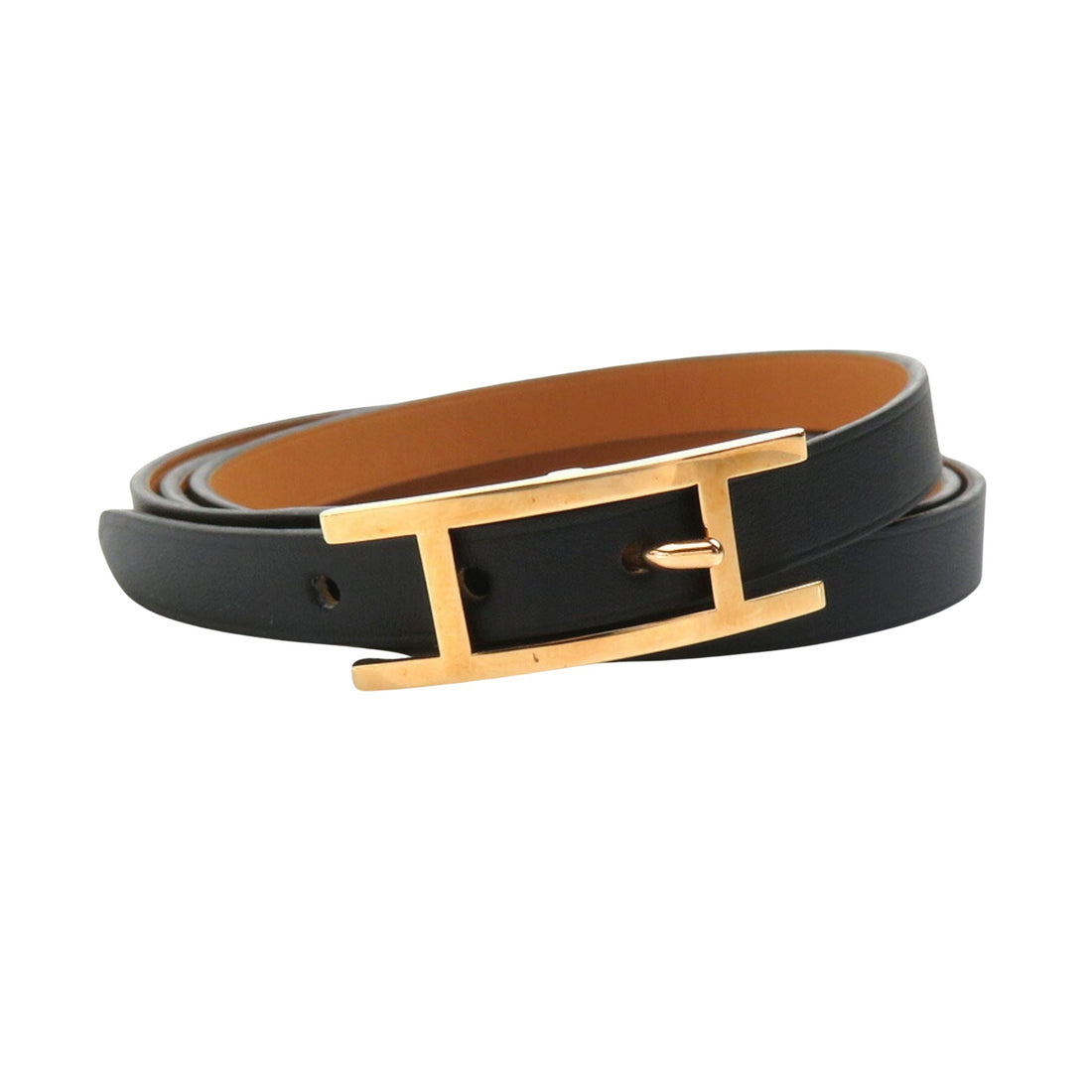 Hermès Behapi Black Leather Bracelet 