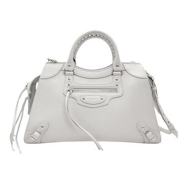 Balenciaga City White Leather Shoulder Bag