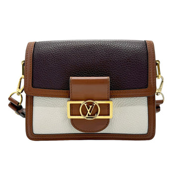 Louis Vuitton Dauphine Mm Brown Leather Shoulder Bag