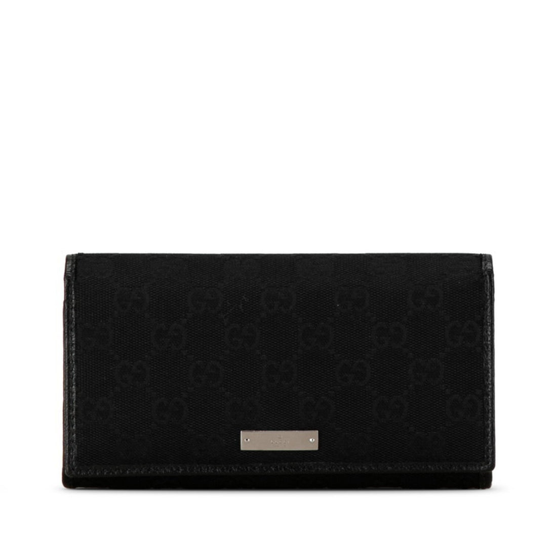 Gucci Continental Black Canvas Wallet 